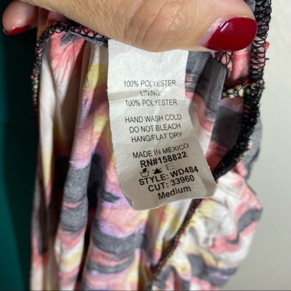 Wanderlux Womens Multicolored Crushed Spaghetti Strap Summer Dress Size M NWOT - Picture 6 of 7